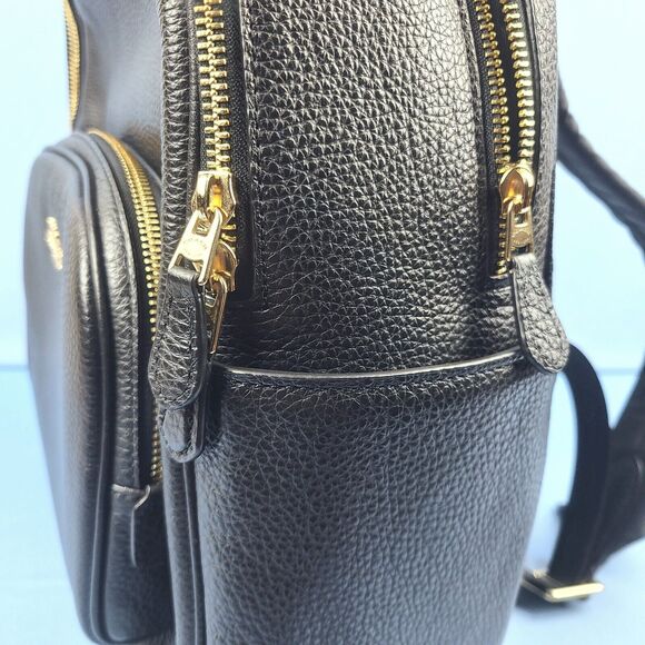Coach Court Backpack Pebbled Leather Black Gold Black A2221-5666 Luxury Goods - Picture 4 of 15